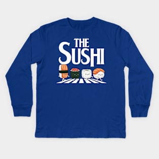 Sushi Stride: Roll Across the Road Kids Long Sleeve T-Shirt